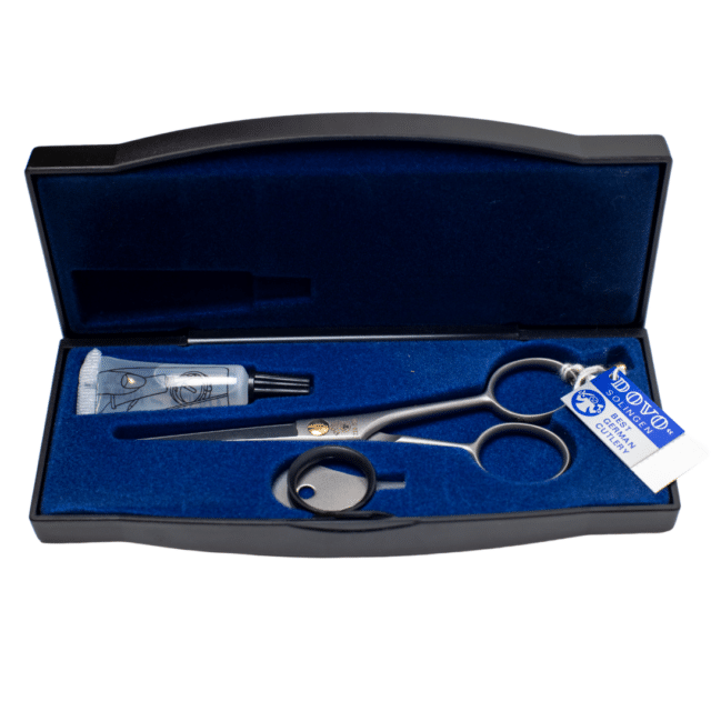 Dovo 5" Professional Hair Shear with Bevel Edge and Ergonomic Handle.