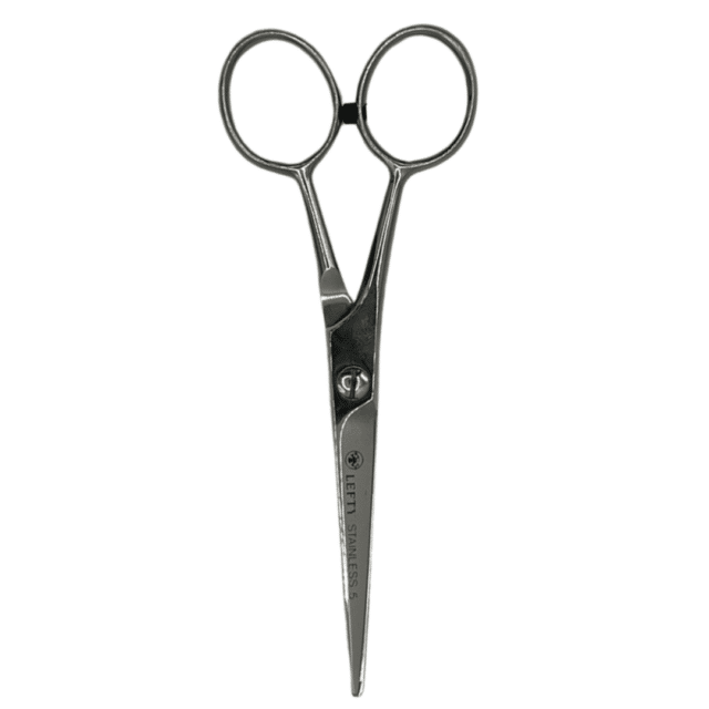 Dovo 5" Stainless Steel Hair Shear with Bevel Edge and Serrated Blade.